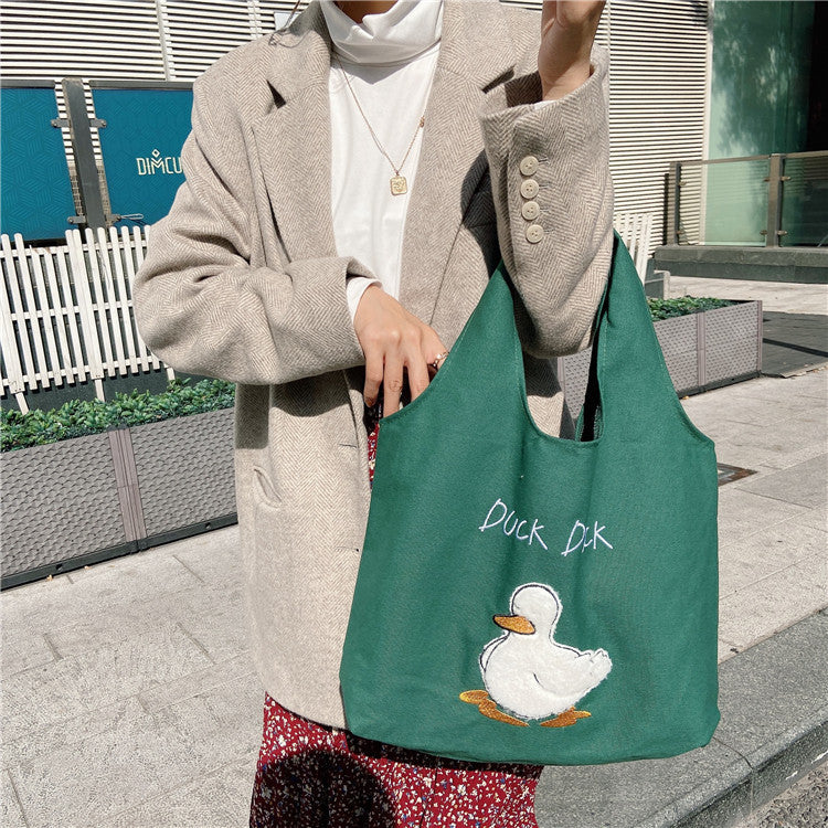 Charming Duck Canvas Tote Bag for Everyday Style