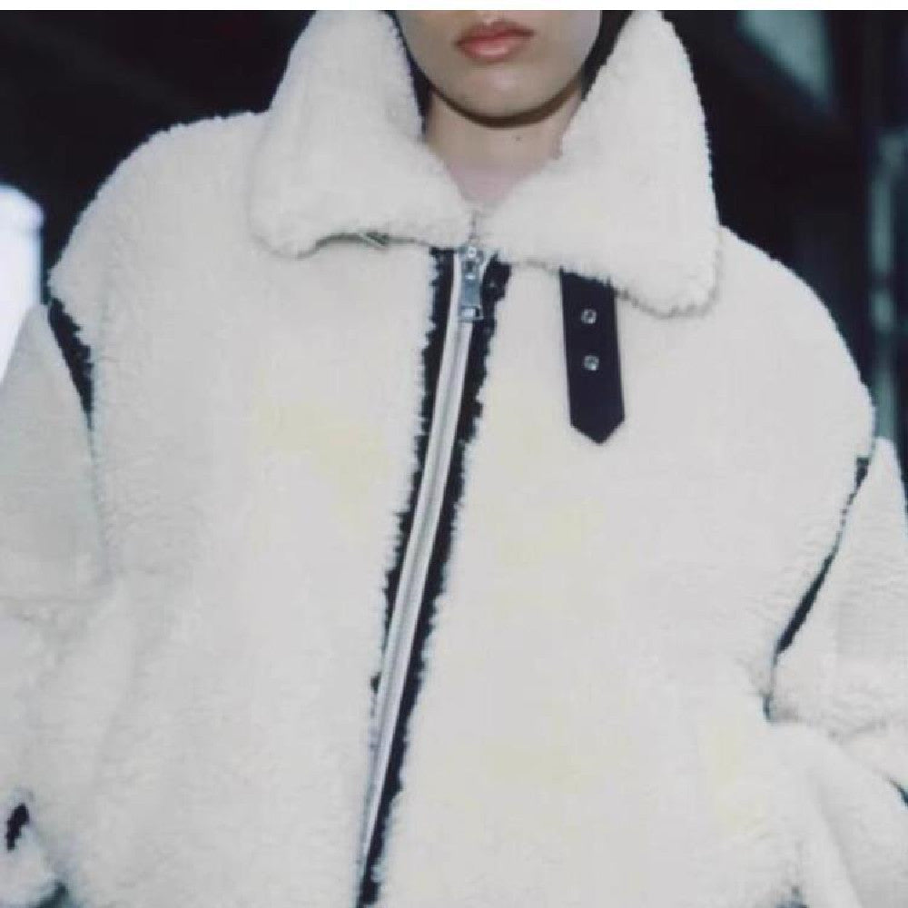 Cozy Berber Fleece Zip Up Long Sleeve Casual Outerwear