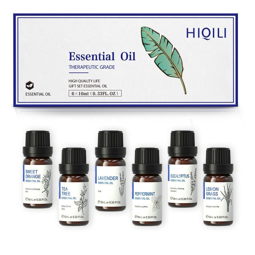 Pure Essential Oil Set - 6pc Aromatherapy Gift