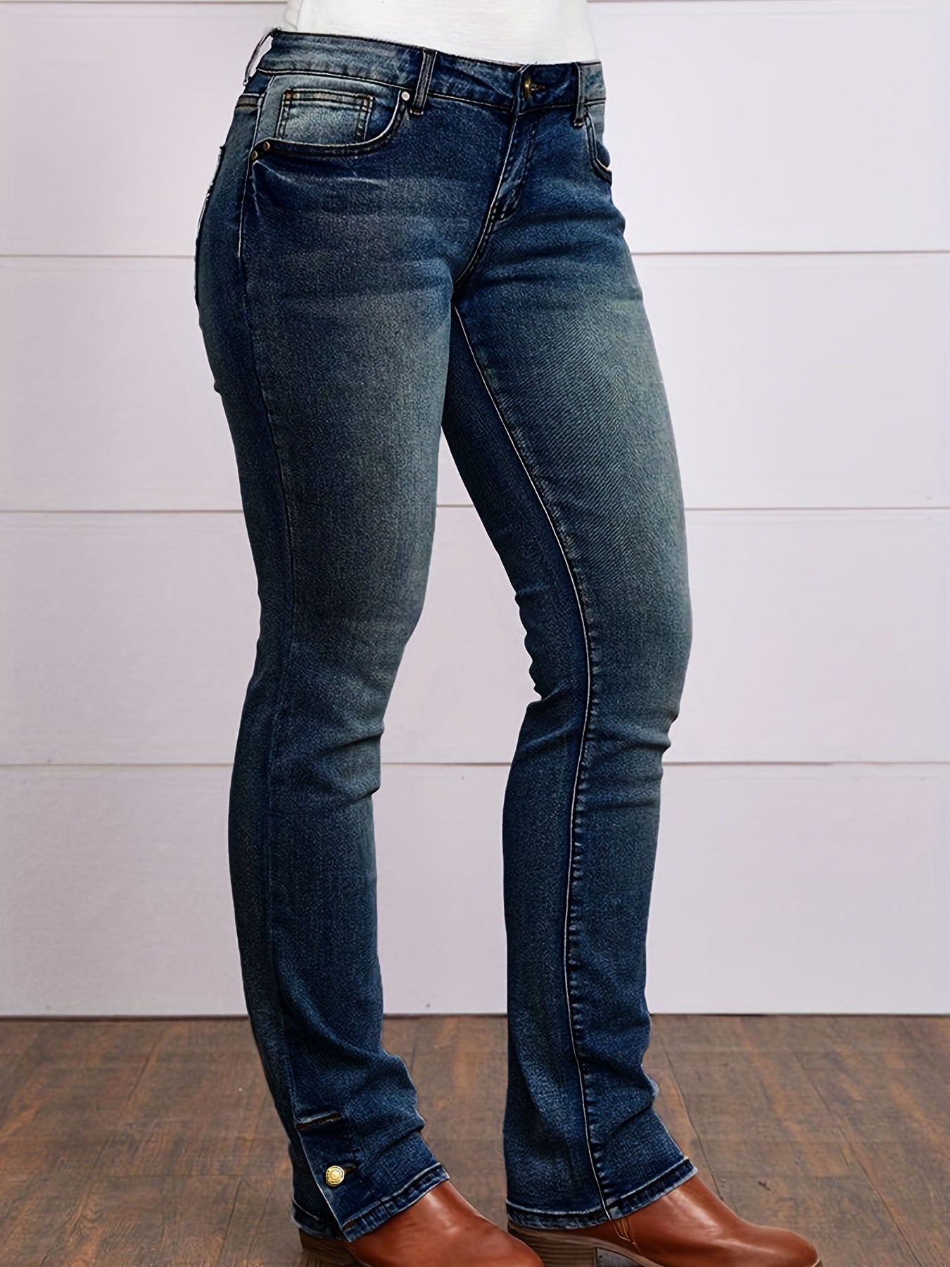 Aria Low-Rise Embroidered Bootcut Jeans