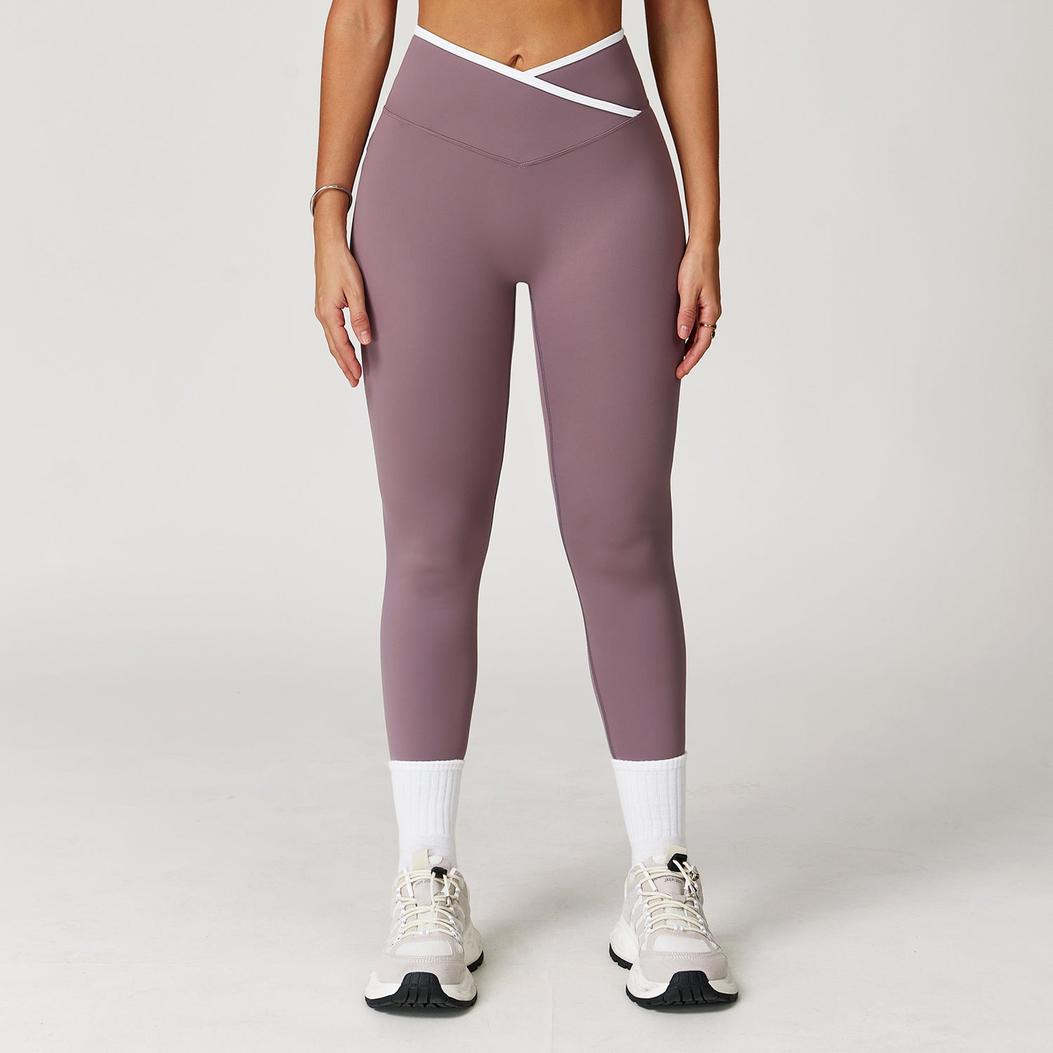 Sculpting Nude Feel High Waisted Crossover Activewear Leggings