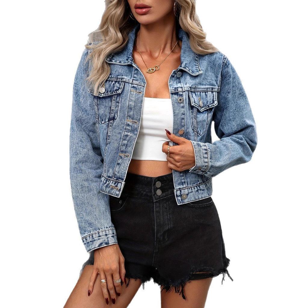 Versatile Long Sleeve Button Up Classic Denim Jacket