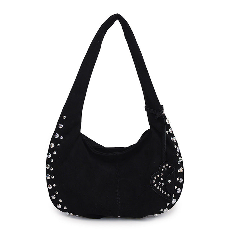 Trendy Studded Plush Underarm Shoulder Bag - Women's Chic Handbag