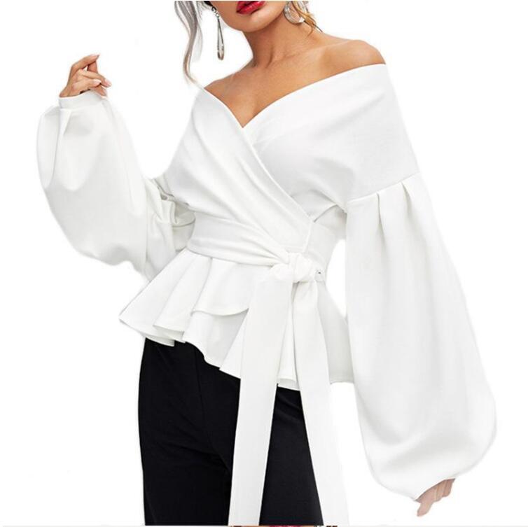 Chic Off-Shoulder Peplum Wrap Top | Elegant Women's Blouse