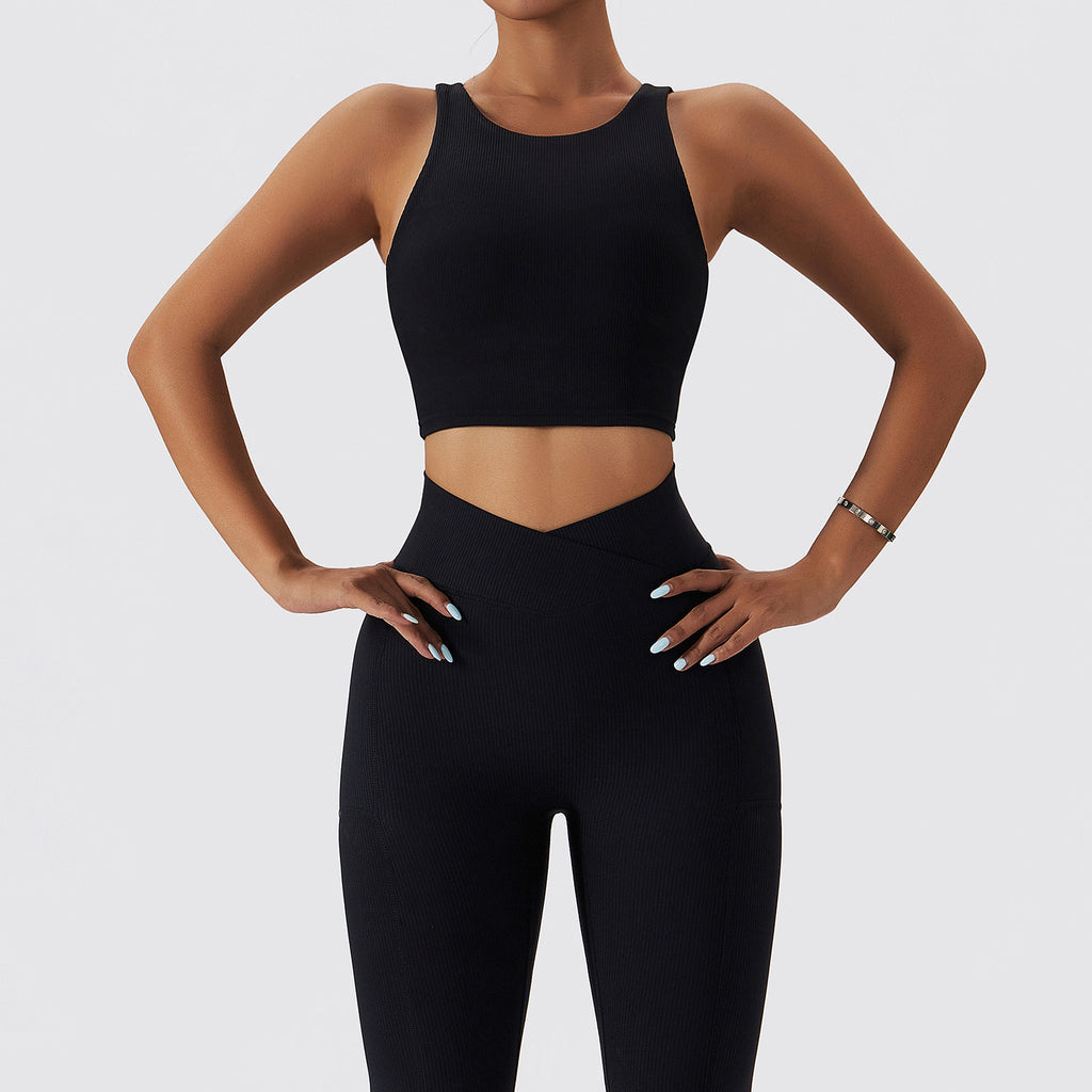 Ribbed Seamless Activewear Performance Matching Workout Set