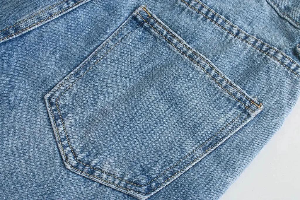 Women's High-Waisted Straight-Leg Denim Jeans