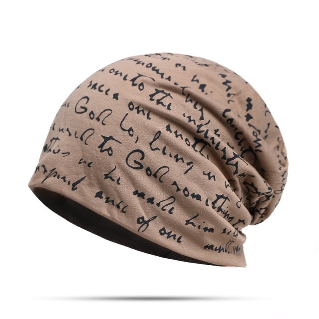 Printed Slouchy Beanie Hat - Trendy Unisex Style