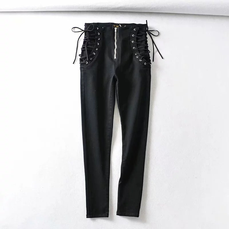 Lia High-Waist Corset Skinny Jeans