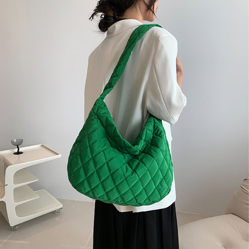 Chic Quilted Puffer Crossbody Bag for Women - Stylish Shoulder Handbag