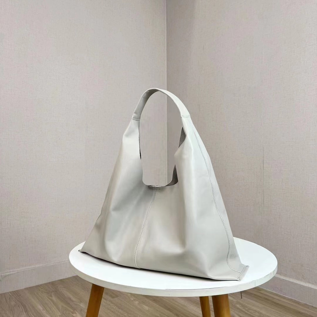 Soft Leather Slouchy Shoulder Bag - Everyday Tote