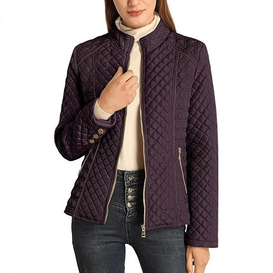 Lightweight Quilted Padded Stand Collar Zip Jacket Everyday Essential