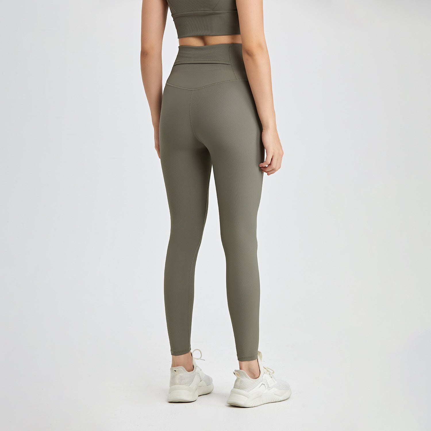 Comfortable High Waist Ribbed Activewear Leggings for Yoga Fitness and Everyday Style