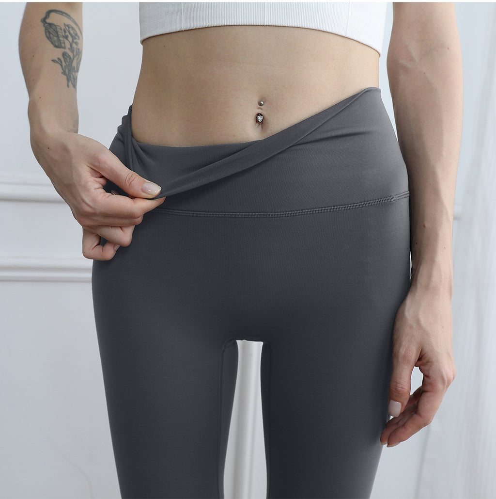 Thickened Traceless High Waisted Fleece Lined Activewear Leggings for Yoga and Fitness