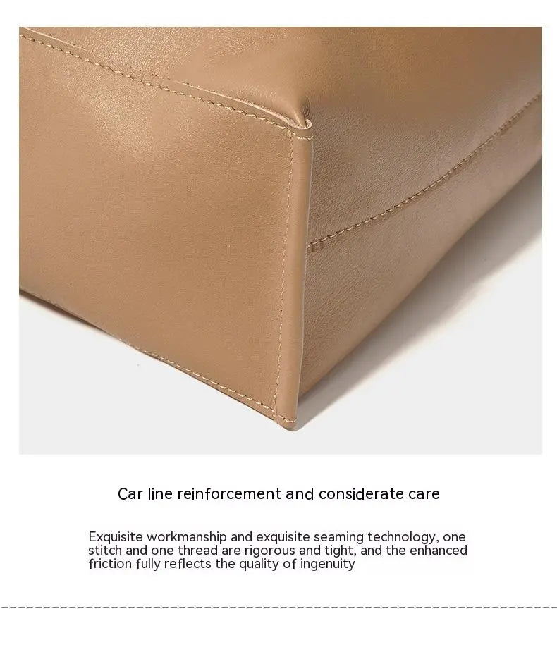 Soft Leather Slouchy Shoulder Bag - Everyday Tote