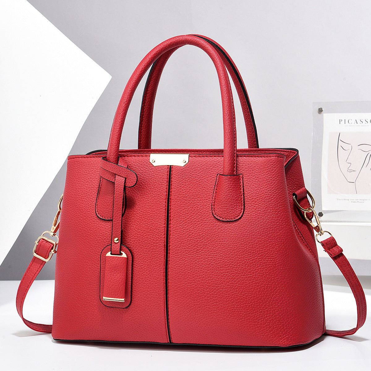 Versatile PU Leather Tote Crossbody Bag for Women