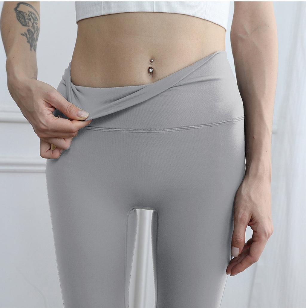 Thickened Traceless High Waisted Fleece Lined Activewear Leggings for Yoga and Fitness