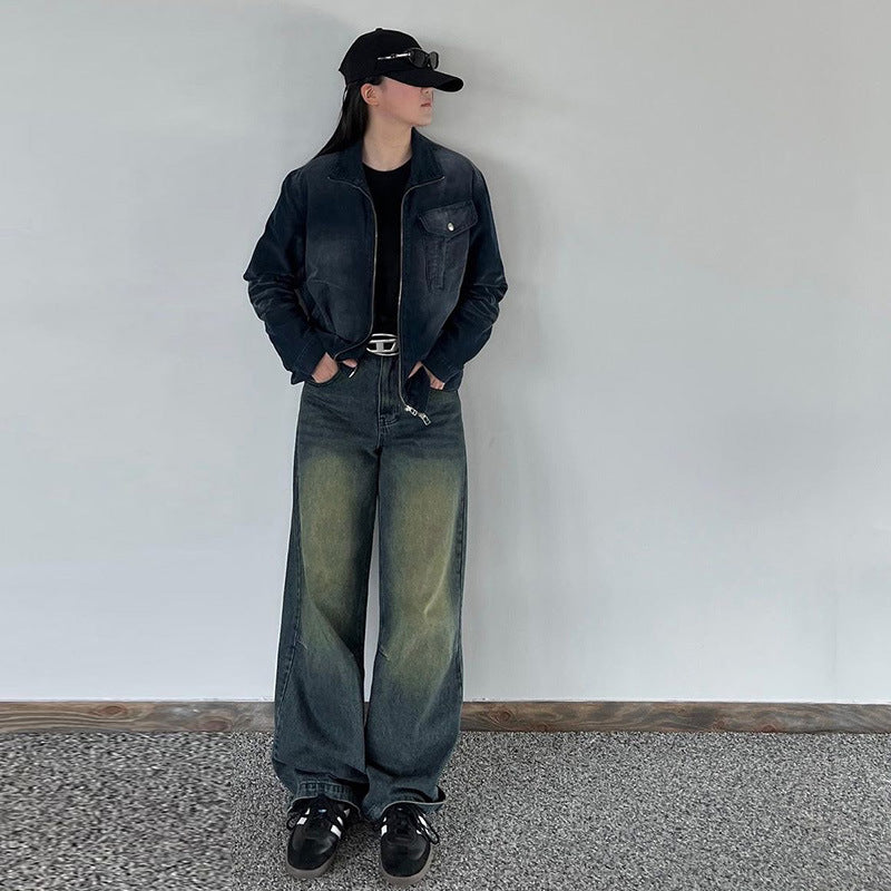 Trendy Gradient Wash Mid-Waist Jeans for Women