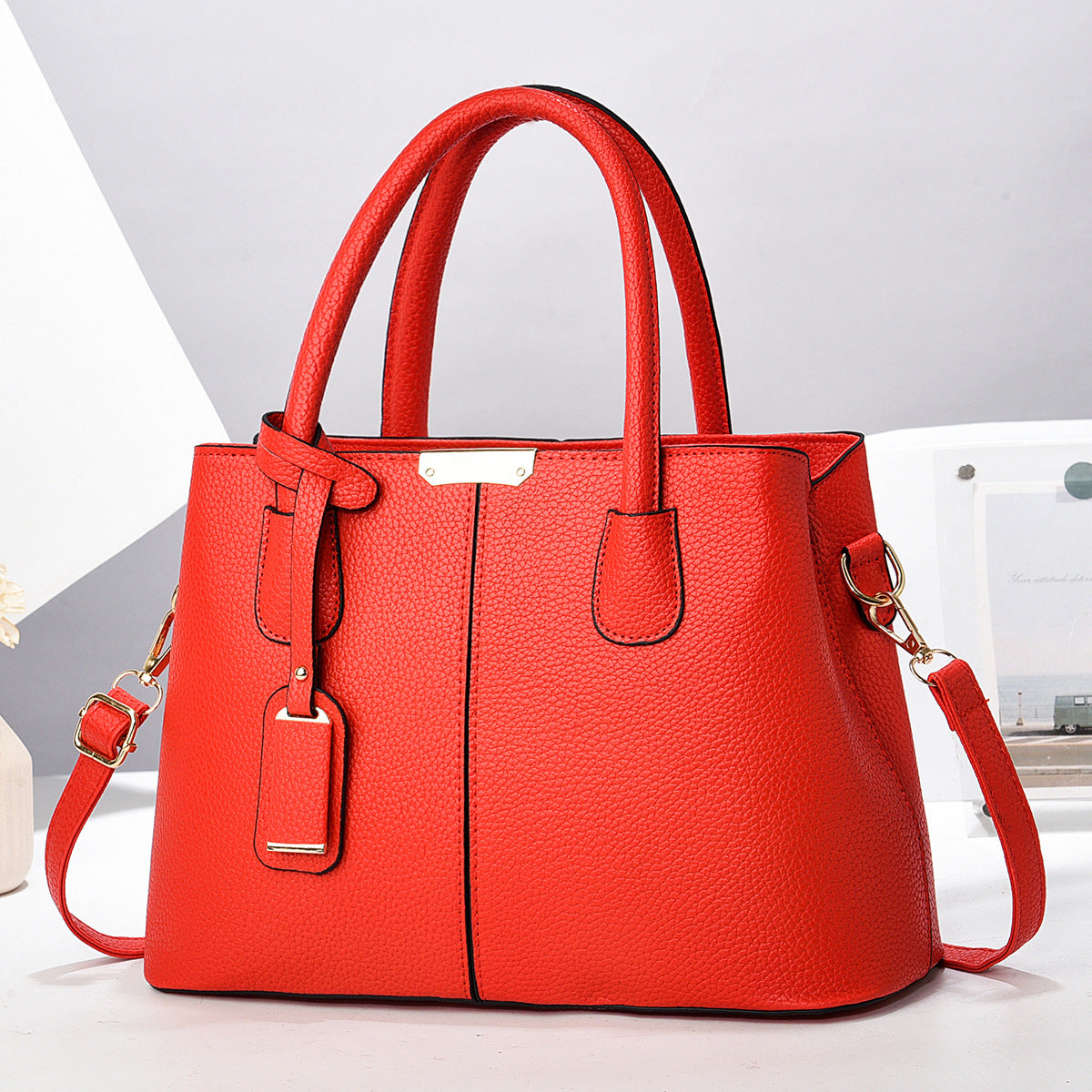 Versatile PU Leather Tote Crossbody Bag for Women
