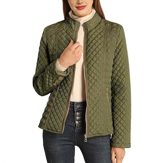 Lightweight Quilted Padded Stand Collar Zip Jacket Everyday Essential