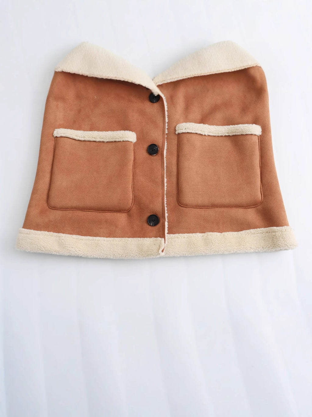 Cozy Camel Faux Shearling Double Sided Baggy Winter Jacket