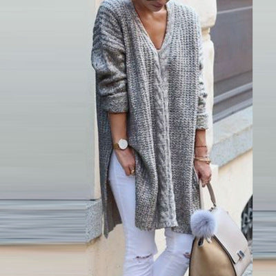 Cozy V-Neck Knit Sweater Tunic