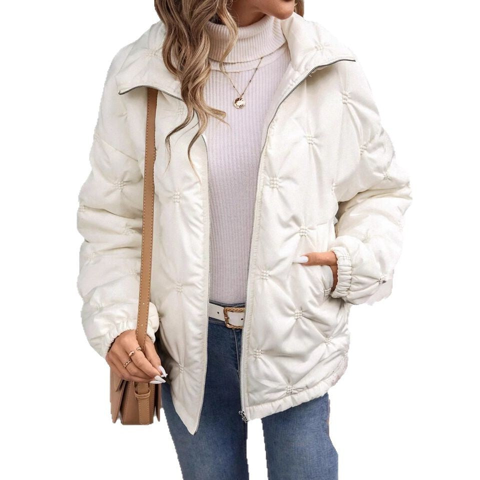 Cozy Thickened Corduroy Cotton Puffer Jacket for Winter Style