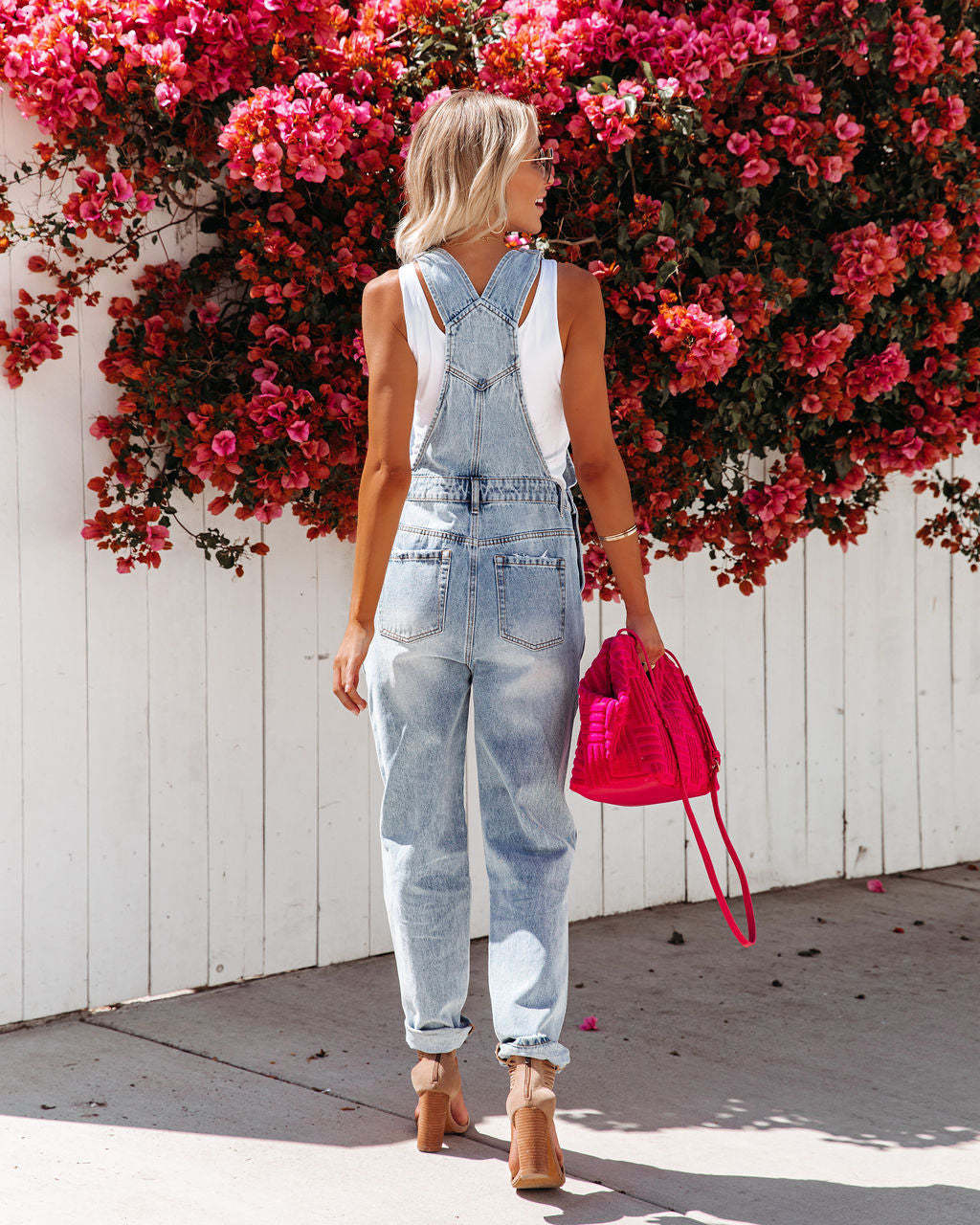 City Escape Distressed Denim Overalls