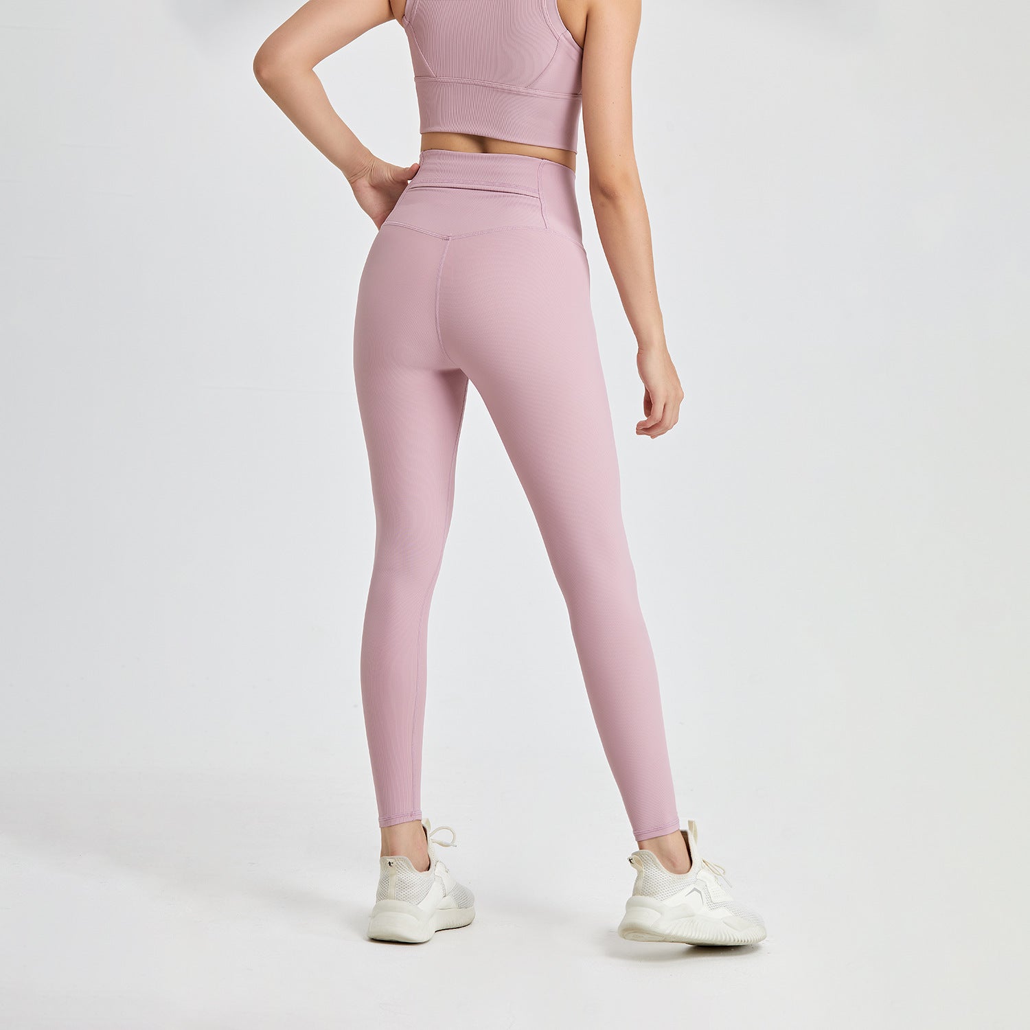Comfortable High Waist Ribbed Activewear Leggings for Yoga Fitness and Everyday Style