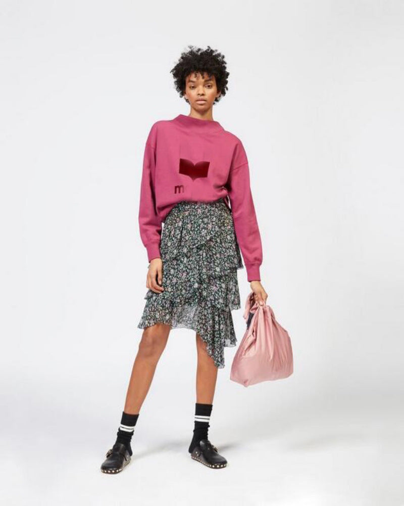 Comfortable Loose Fit Korean Style Cotton Graphic Sweatshirt
