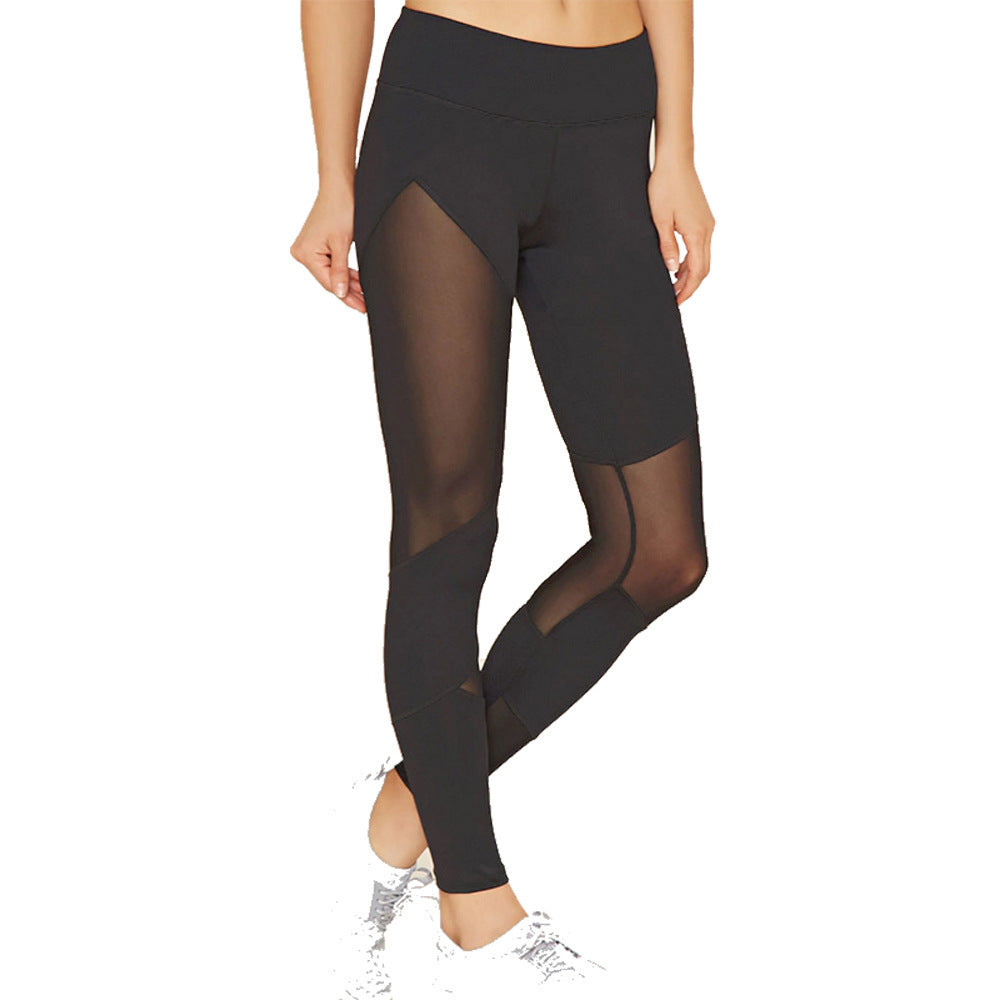 Stylish Cropped Activewear Leggings with Mesh Paneling Design