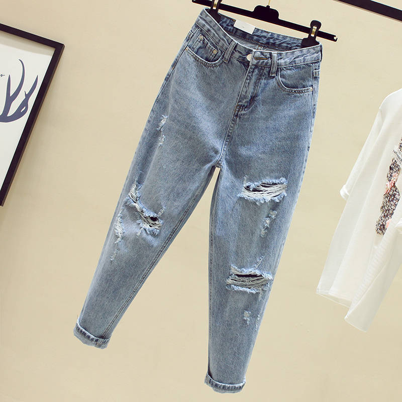 Riley Distressed High-Waist Boyfriend Jeans