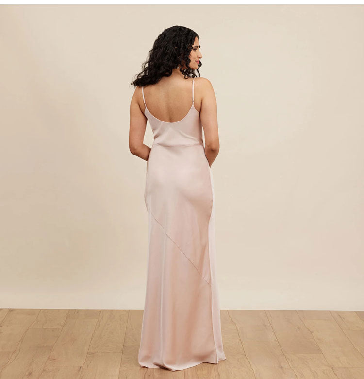 Satin Bridesmaid Dress - Korean Style Party & Cocktail Gown