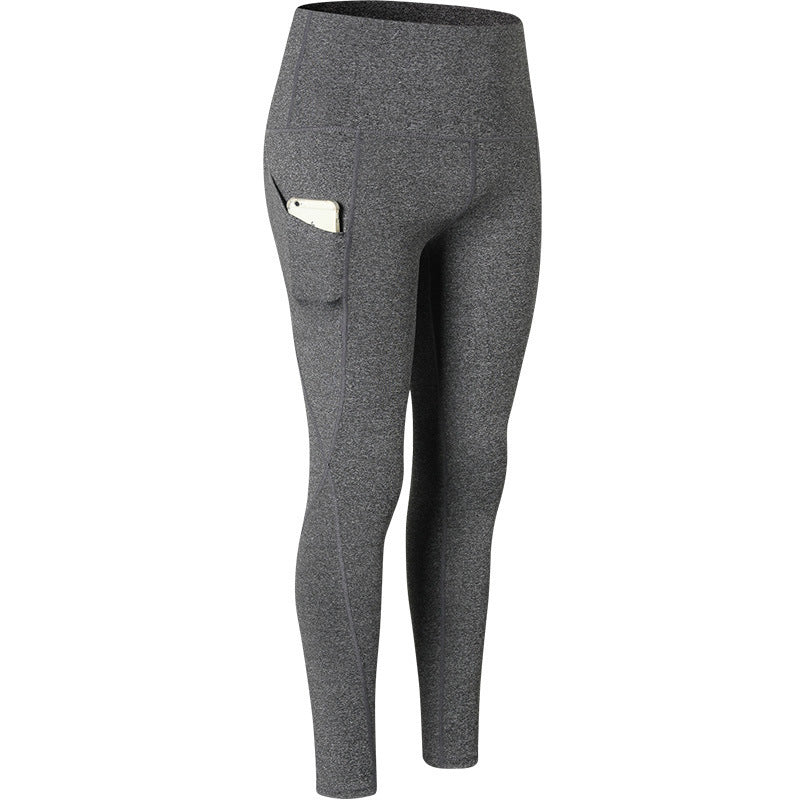 High Waist Running Leggings with Side Pockets for Enhanced Performance