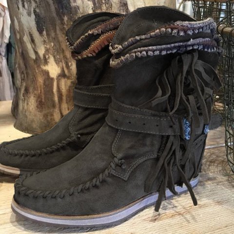 Romana Boho Fringe Moccasin Boots