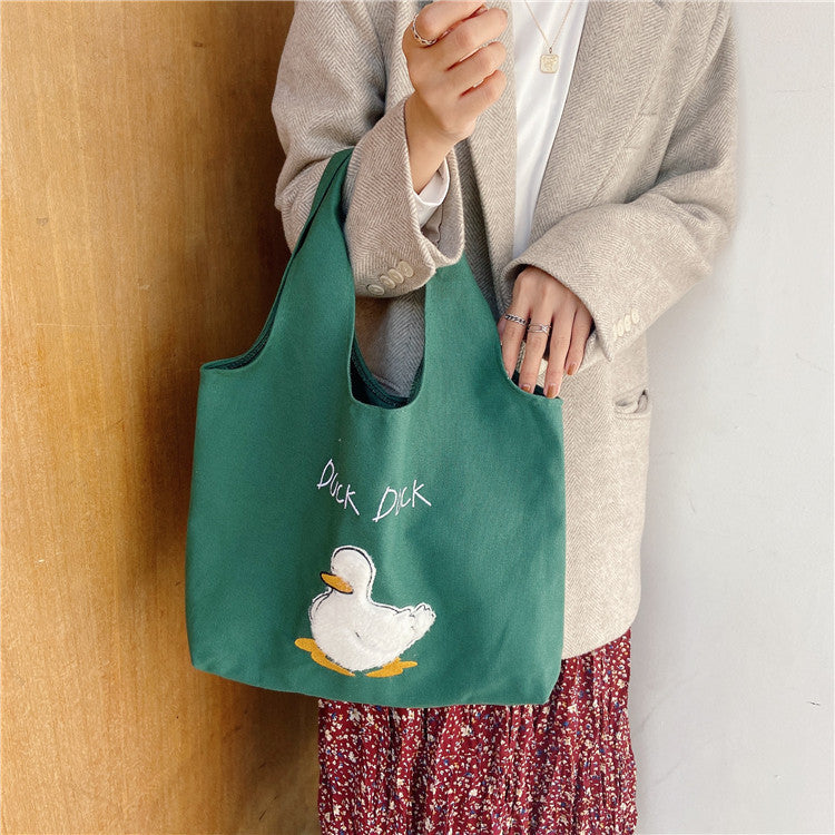 Charming Duck Canvas Tote Bag for Everyday Style