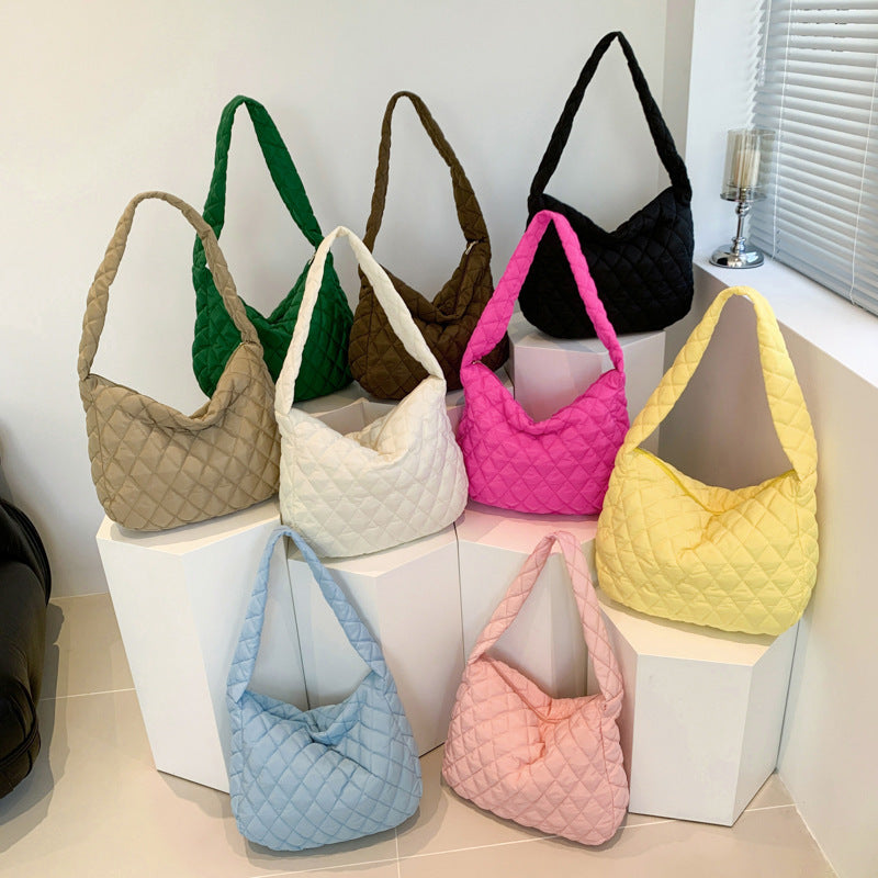 Chic Quilted Puffer Crossbody Bag for Women - Stylish Shoulder Handbag