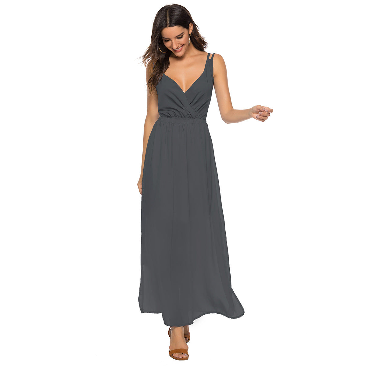 Effortless Flowy Backless Maxi Dress for Summer Elegance