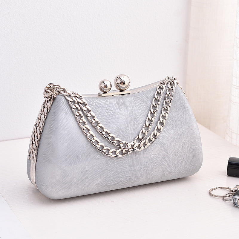 Elegant Chain Crossbody Shoulder Bag for Evening & Party - Chic PU Clutch