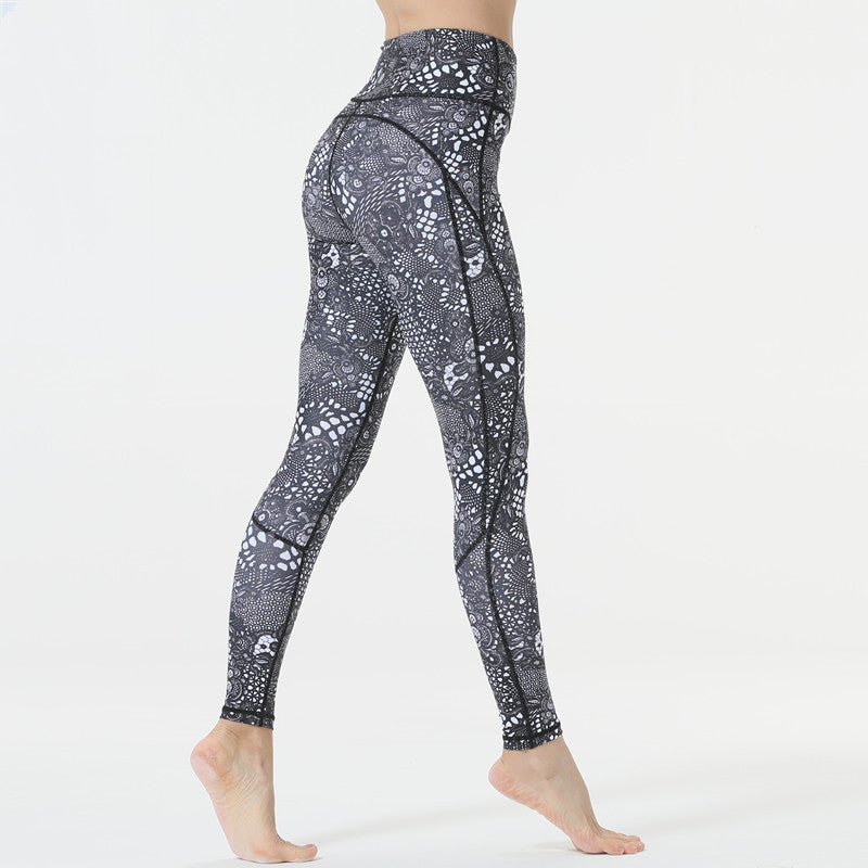 Stylish High-Waist Printed Activewear Leggings for Yoga and Fitness