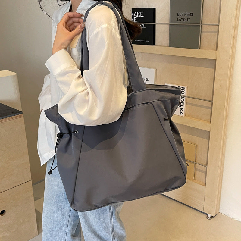 Spacious Oxford Cloth Commuter Tote Bag - Everyday Style