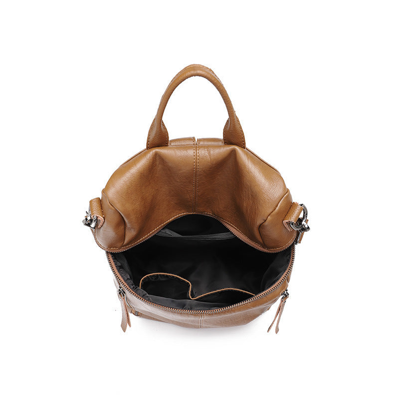 Stylish Everyday PU Leather Convertible Anti-Theft Backpack