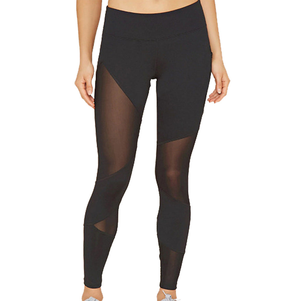 Stylish Cropped Activewear Leggings with Mesh Paneling Design