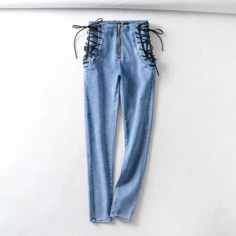 Lia High-Waist Corset Skinny Jeans