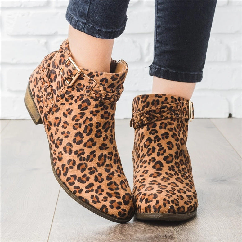 Chic Suede Ankle Boots with Buckle