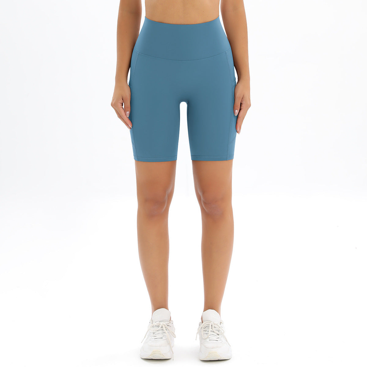 Women's High Waist Double Sided Hip Lifting Performance Cycling Shorts with Pockets
