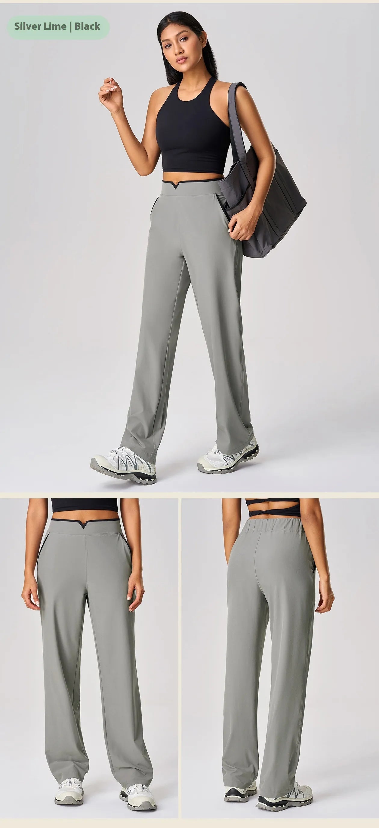 Comfortable Breathable High Waist Wide Leg Activewear Pants for Women