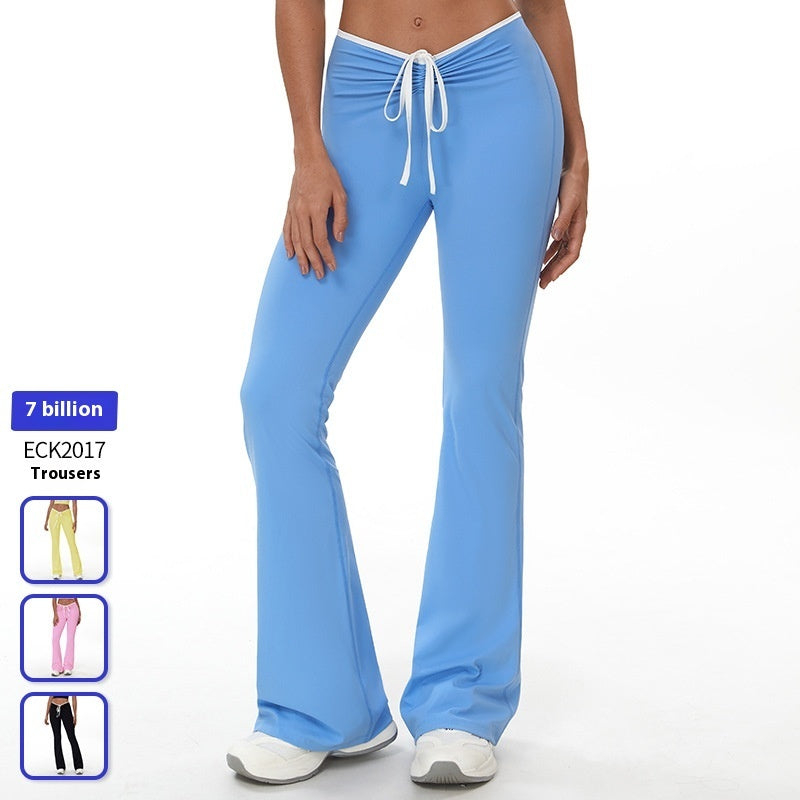 Comfortable Elastic Waistband Flare Leg Yoga Pants for Active Women