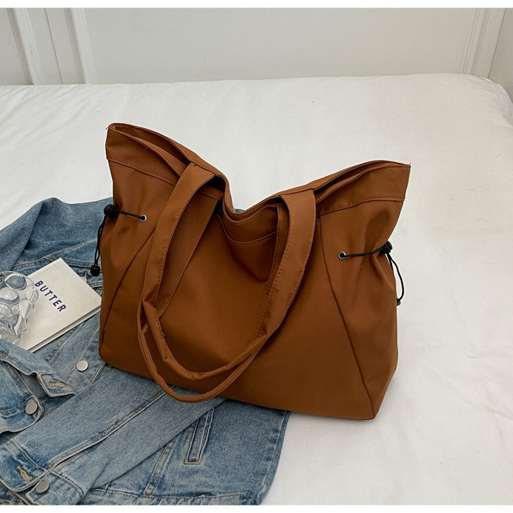 Spacious Oxford Cloth Commuter Tote Bag - Everyday Style
