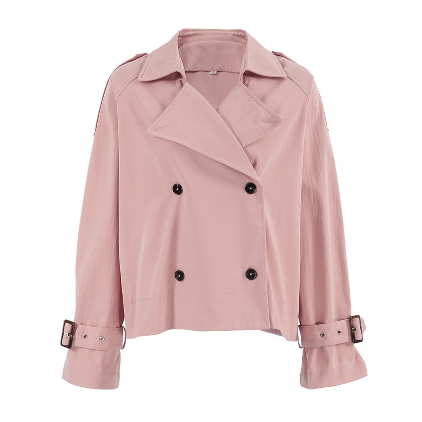 Audrey Pink Cropped Trench Coat