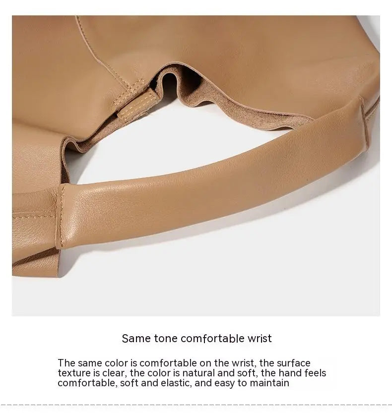 Soft Leather Slouchy Shoulder Bag - Everyday Tote